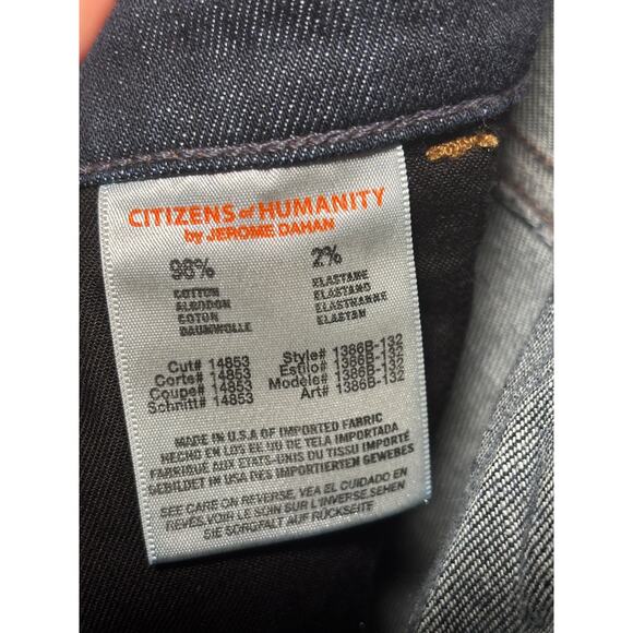 Citizens of Humanity Dani Cropped Straight Leg Cuffed Dark Wash Denim Jean Sz 26 - Picture 5 of 7